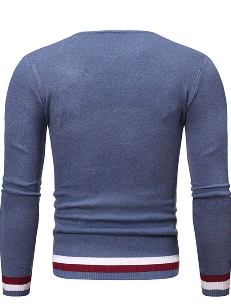Rundhals Standard Color Block Winter Slim Sweater