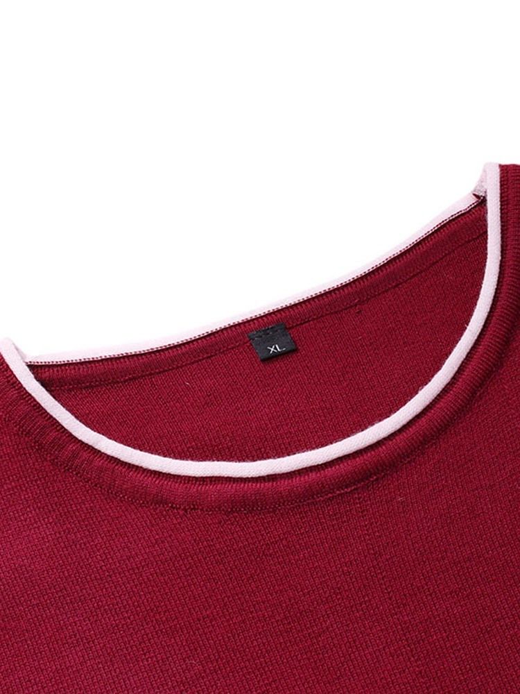 Rundhals Standard Color Block Winter Slim Sweater