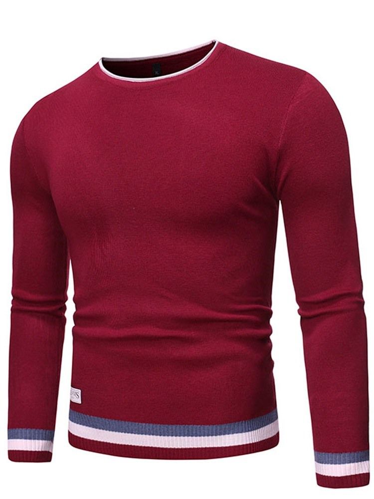 Rundhals Standard Color Block Winter Slim Sweater