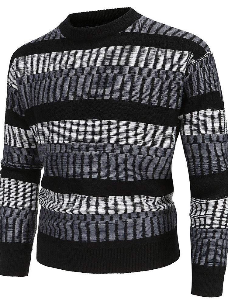 Rundhals Standard Stripe Vinter Slim Sweater