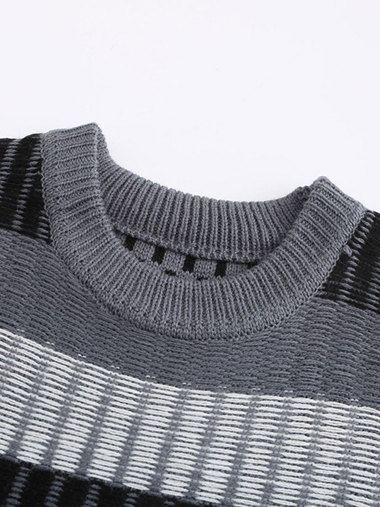 Rundhals Standard Stripe Vinter Slim Sweater