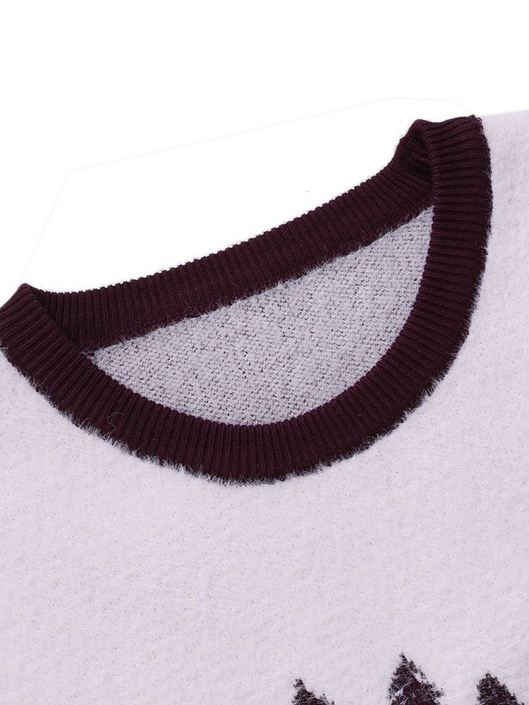 Rundhalsad Standard Animal Winter Slim Tröja För Män