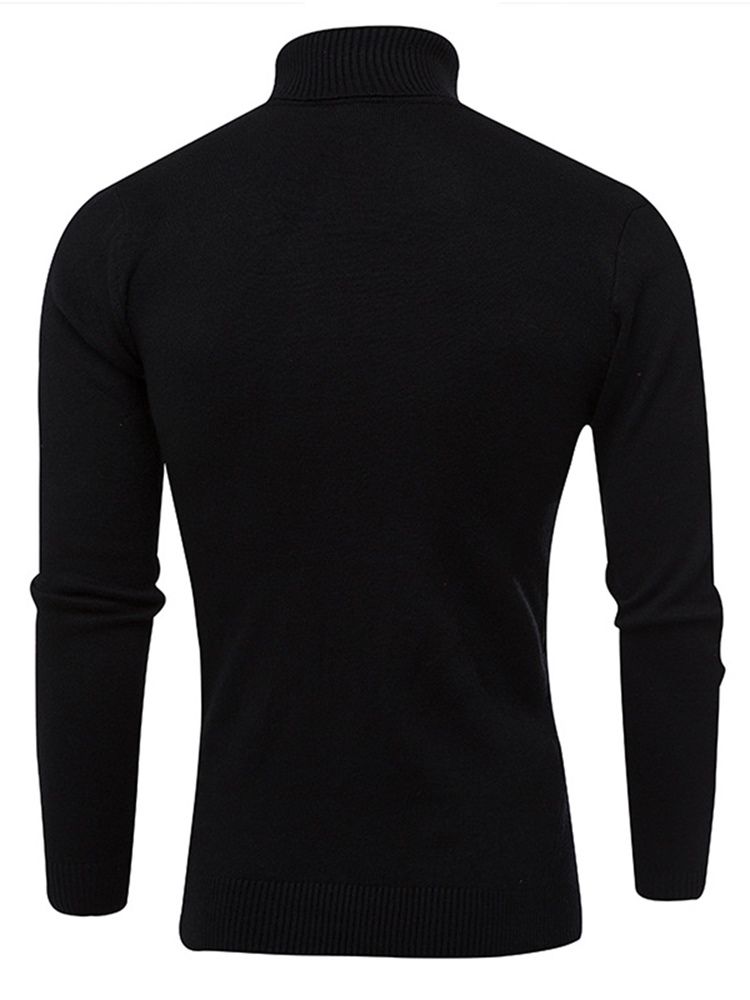 Slimmad Tröja För Män Med Hög Hals