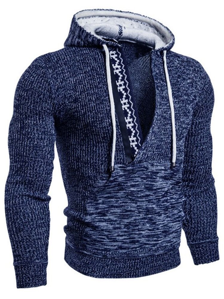Standard Hooded Pocket Fall Casual Tröja
