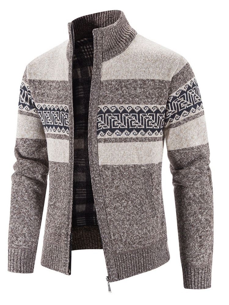 Standard Stativ Krage Color Block Casual Vintertröja