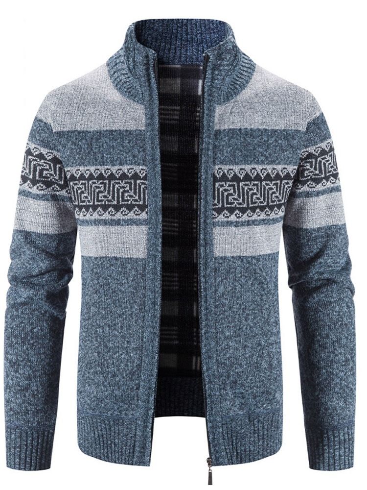 Standard Stativ Krage Color Block Casual Vintertröja