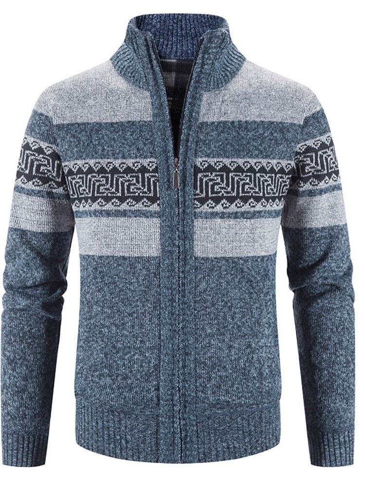 Standard Stativ Krage Color Block Casual Vintertröja