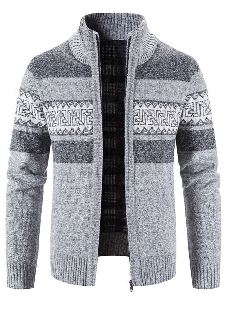 Standard Stativ Krage Color Block Casual Vintertröja
