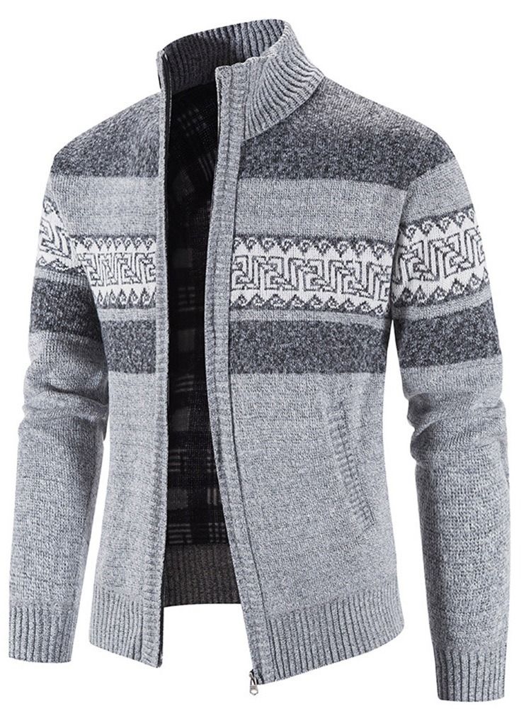 Standard Stativ Krage Color Block Casual Vintertröja