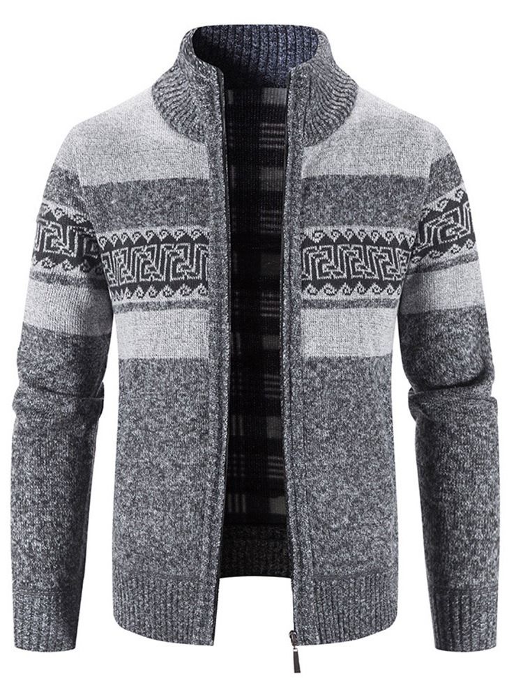 Standard Stativ Krage Color Block Casual Vintertröja
