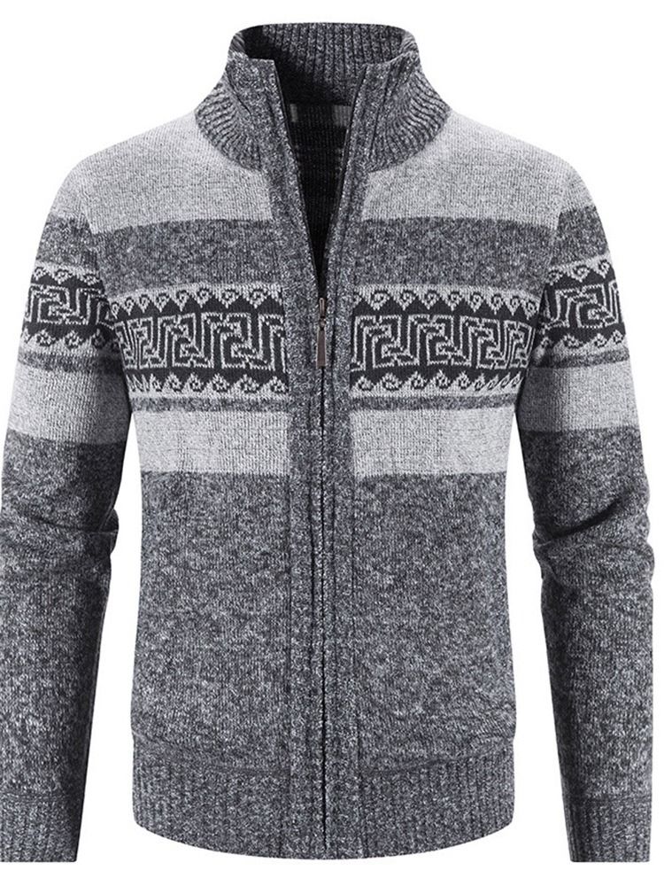 Standard Stativ Krage Color Block Casual Vintertröja