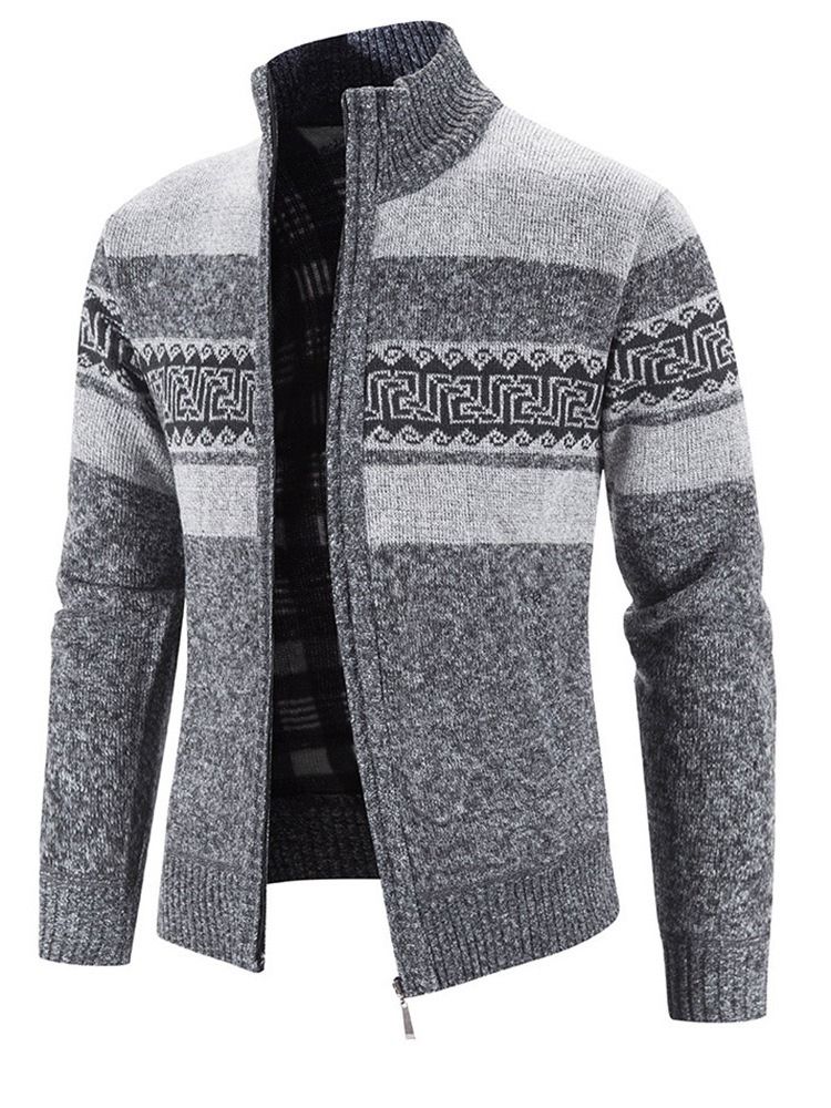 Standard Stativ Krage Color Block Casual Vintertröja