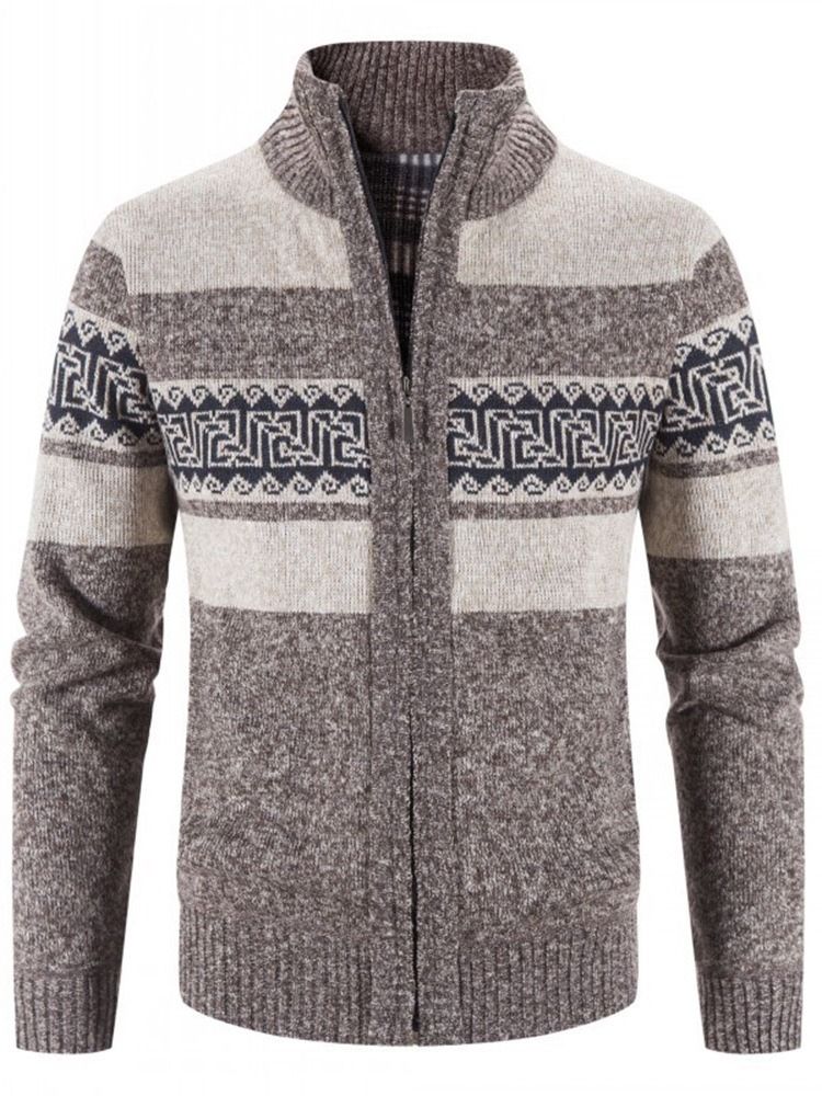Standard Stativ Krage Color Block Casual Vintertröja