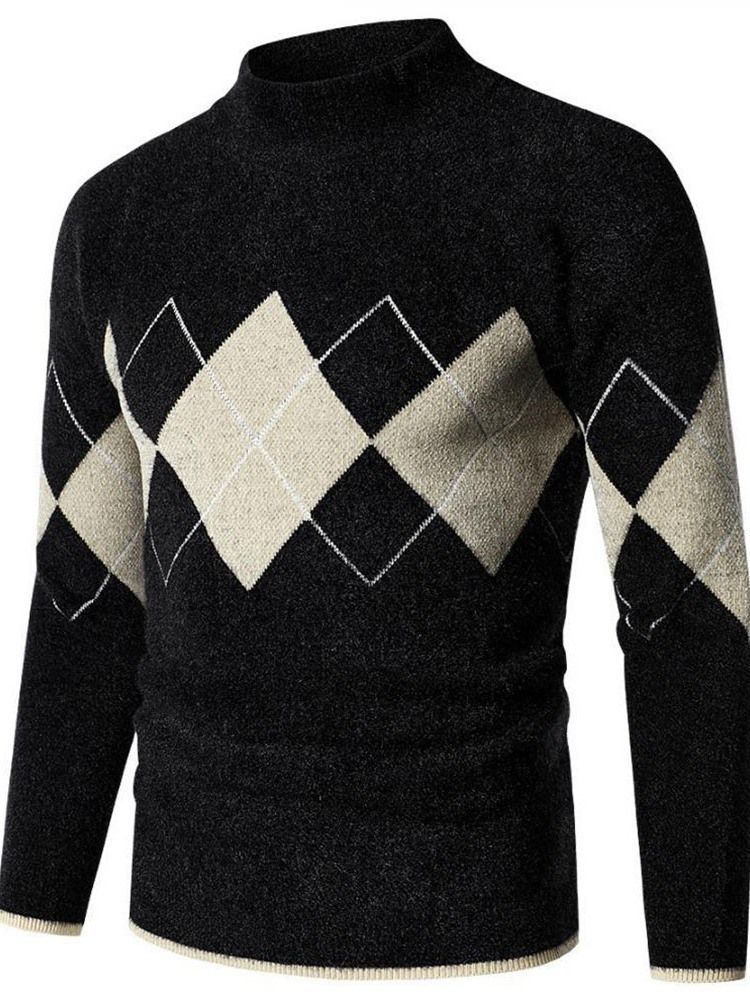 Standard Stativkrage Geometrisk Slim Fall-Tröja