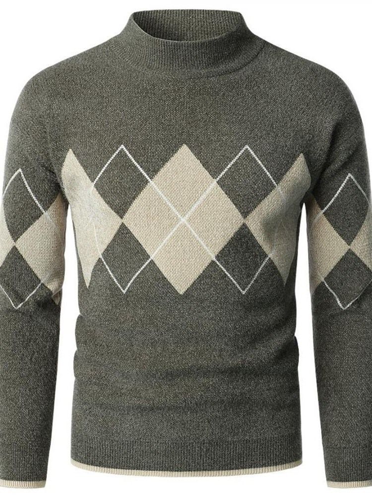 Standard Stativkrage Geometrisk Slim Fall-Tröja