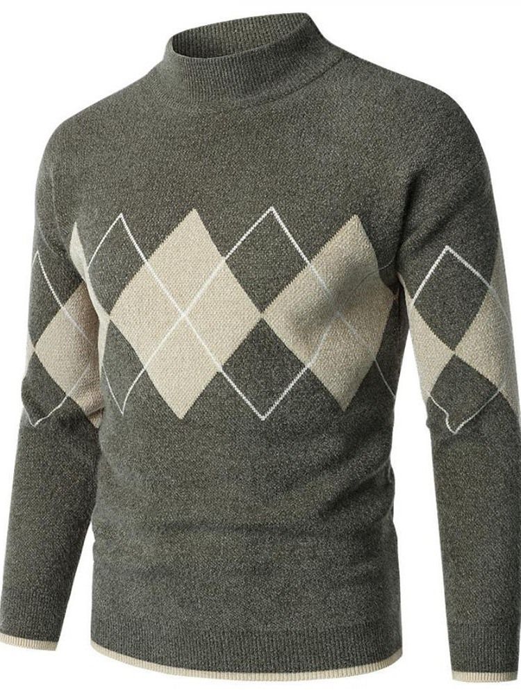 Standard Stativkrage Geometrisk Slim Fall-Tröja