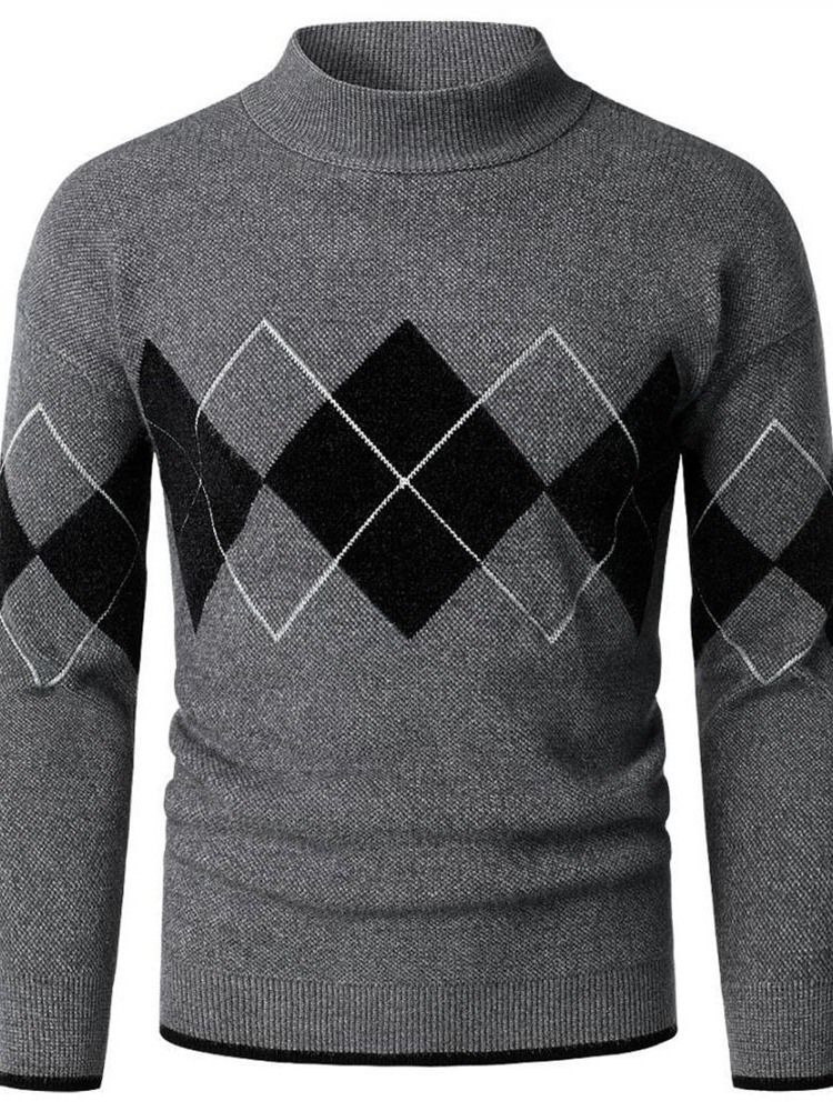 Standard Stativkrage Geometrisk Slim Fall-Tröja