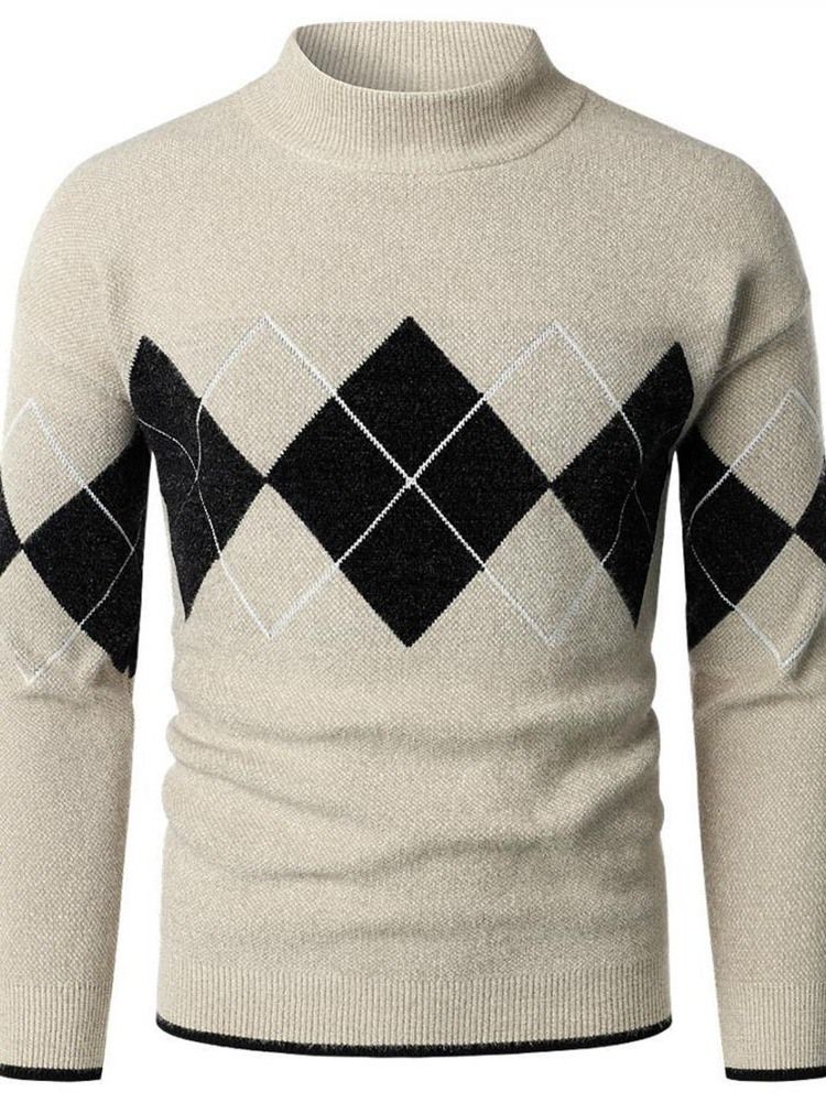 Standard Stativkrage Geometrisk Slim Fall-Tröja