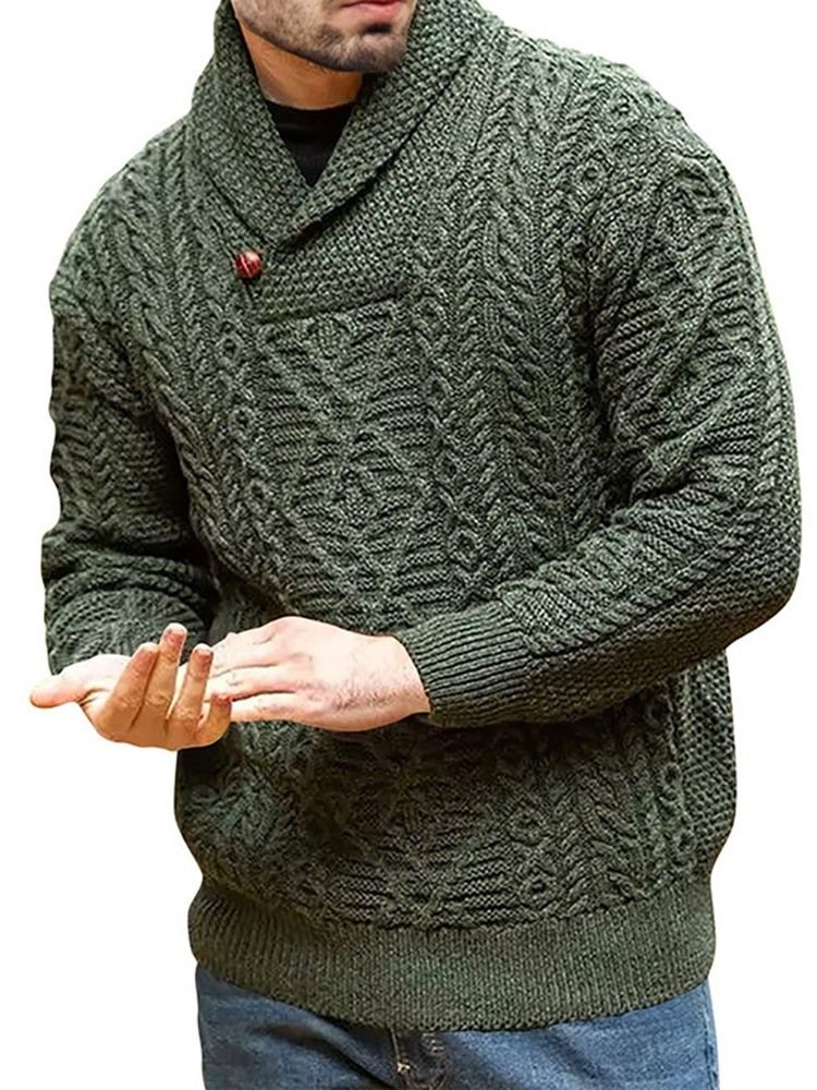Turtleneck Button Standard Vinter Slim Sweater