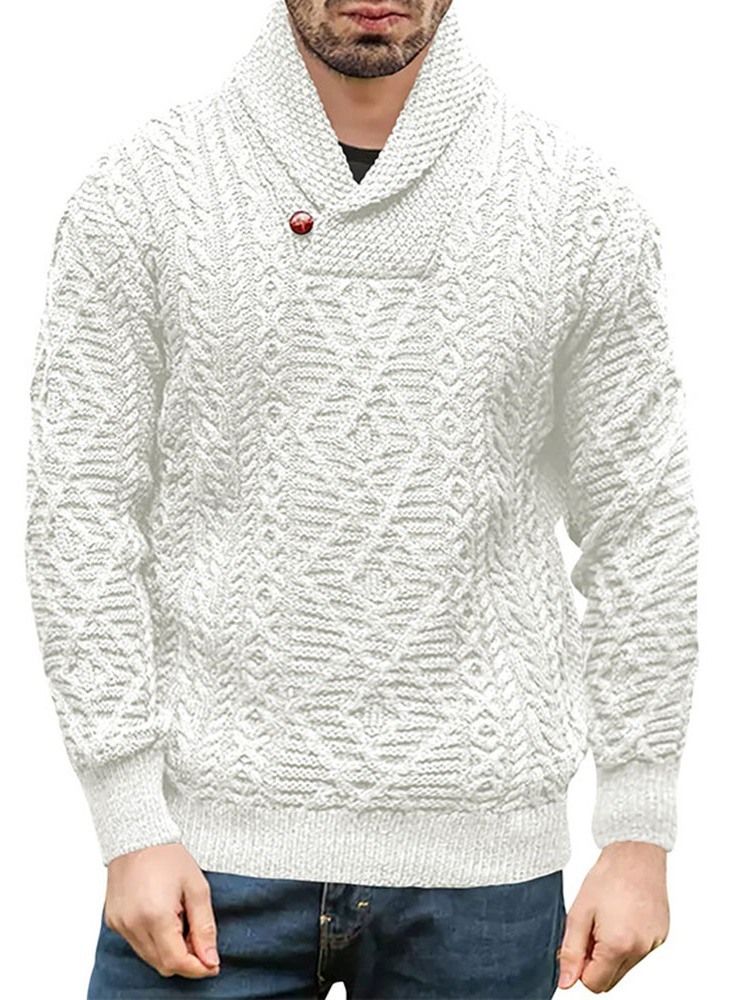 Turtleneck Button Standard Vinter Slim Sweater