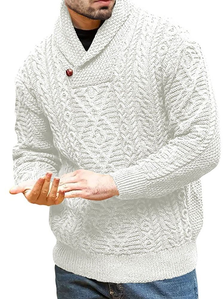Turtleneck Button Standard Vinter Slim Sweater