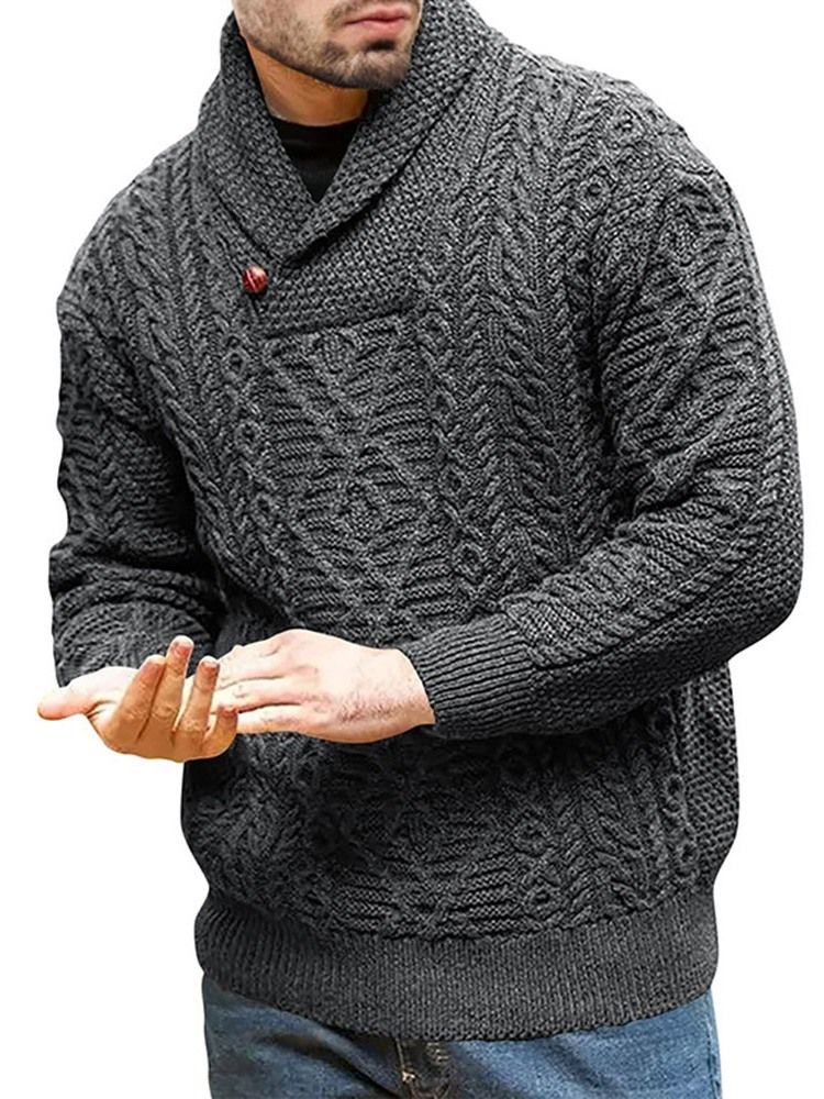 Turtleneck Button Standard Vinter Slim Sweater