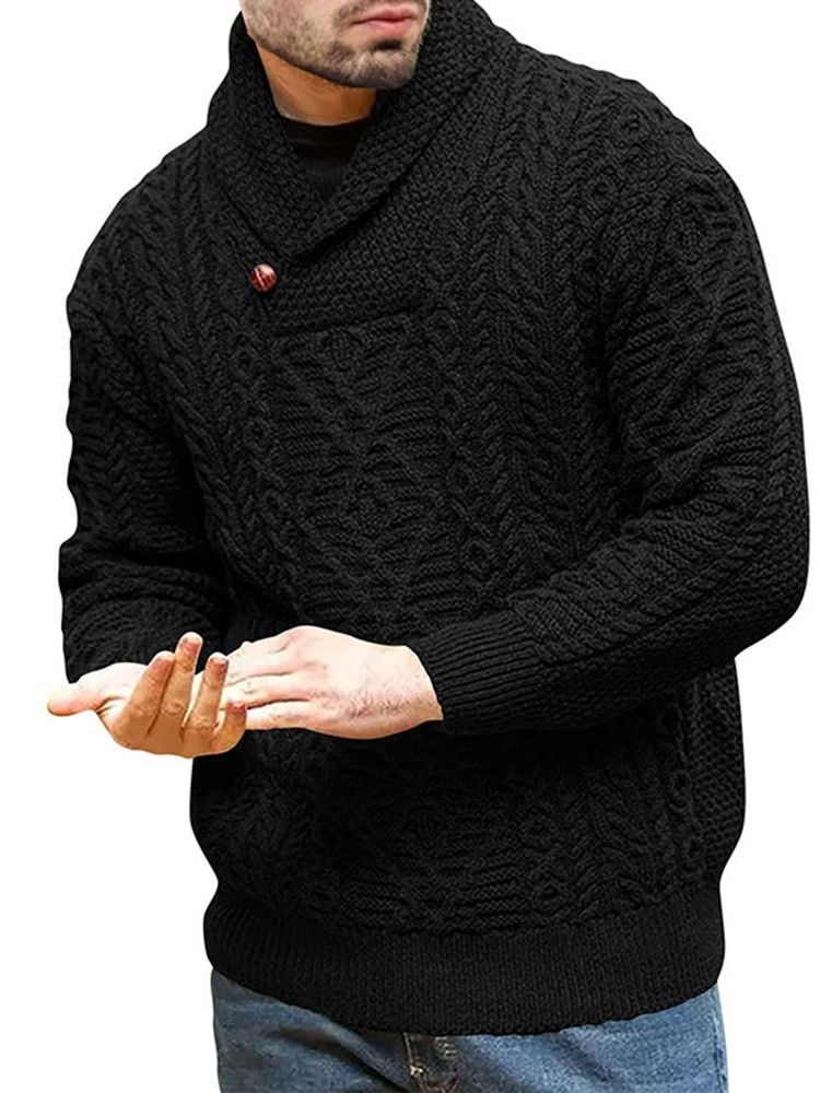 Turtleneck Button Standard Vinter Slim Sweater