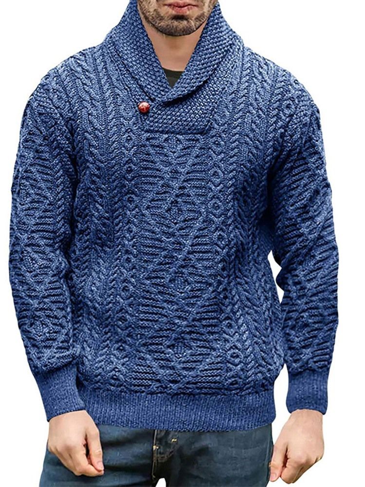 Turtleneck Button Standard Vinter Slim Sweater