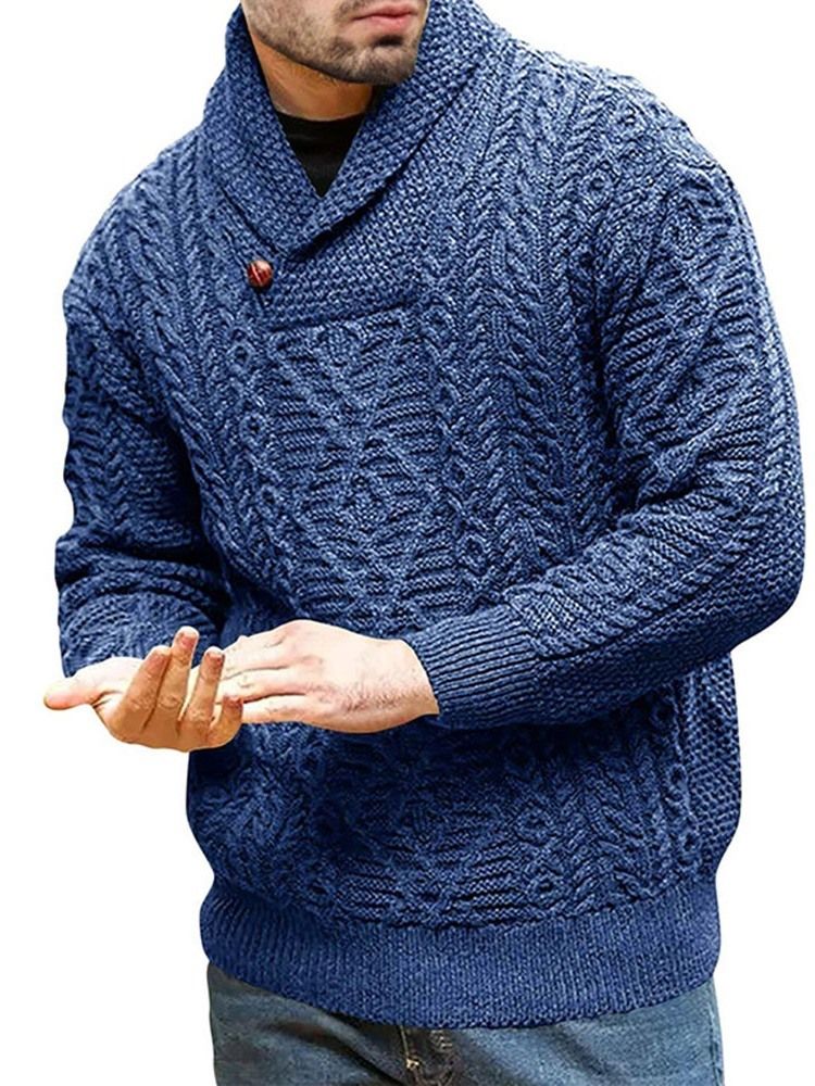 Turtleneck Button Standard Vinter Slim Sweater