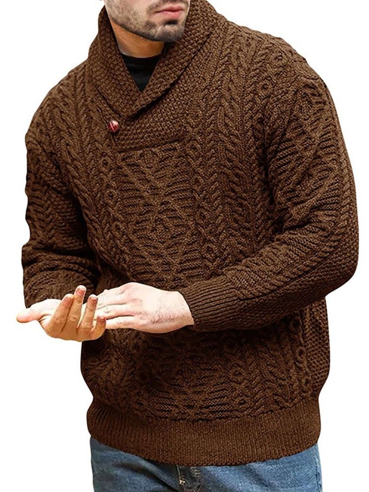 Turtleneck Button Standard Vinter Slim Sweater