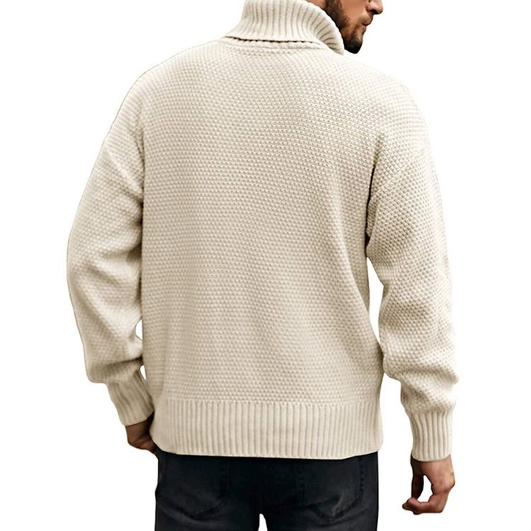 Turtleneck Plain Standard Casual Vintertröja