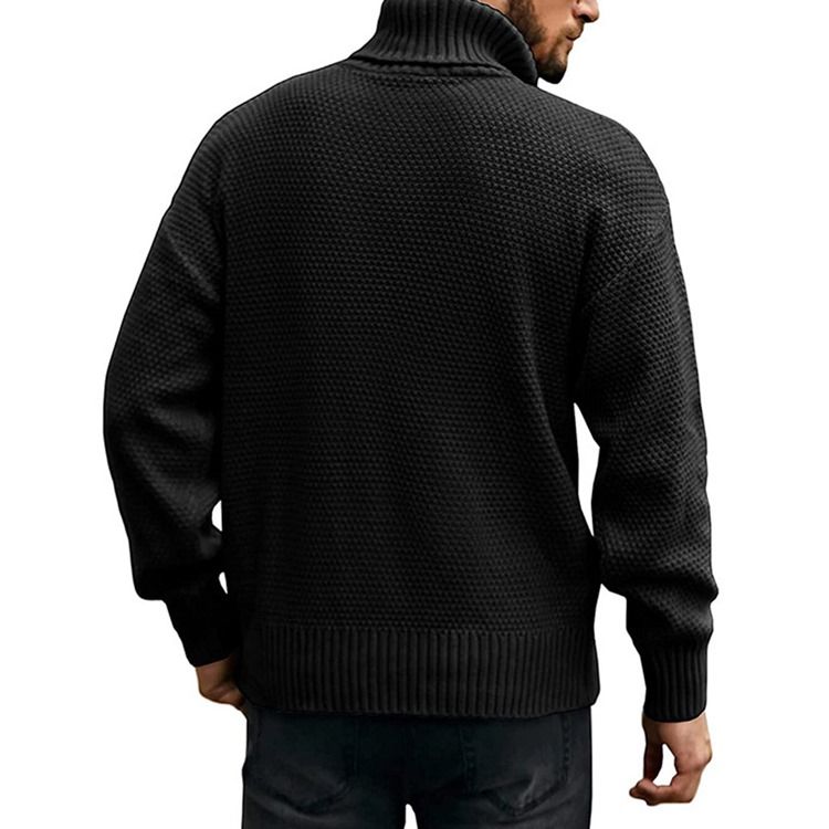 Turtleneck Plain Standard Casual Vintertröja
