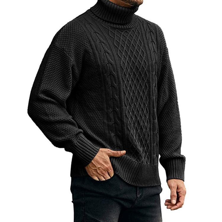 Turtleneck Plain Standard Casual Vintertröja