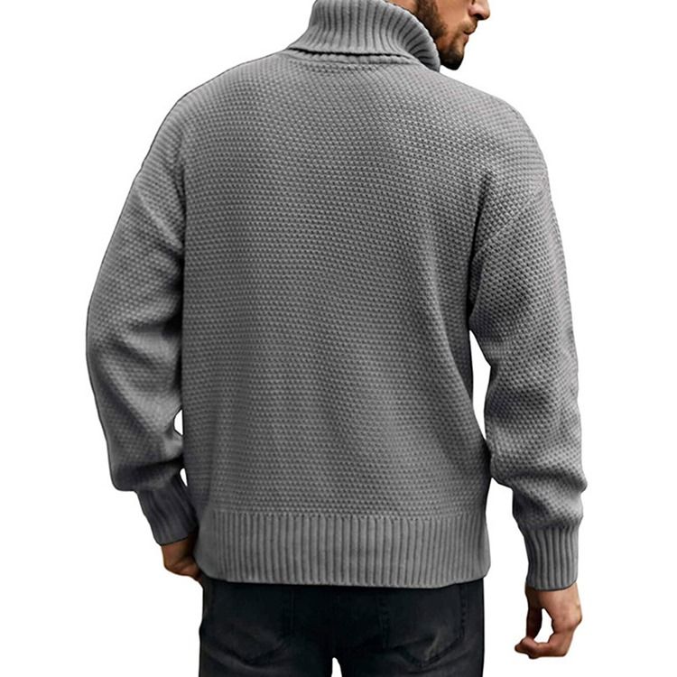 Turtleneck Plain Standard Casual Vintertröja