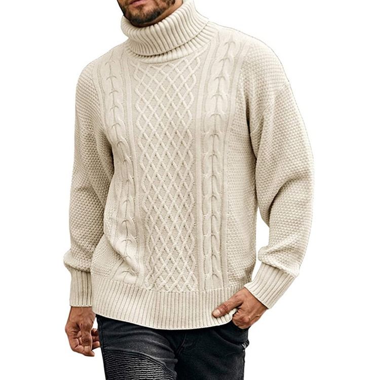 Turtleneck Plain Standard Casual Vintertröja