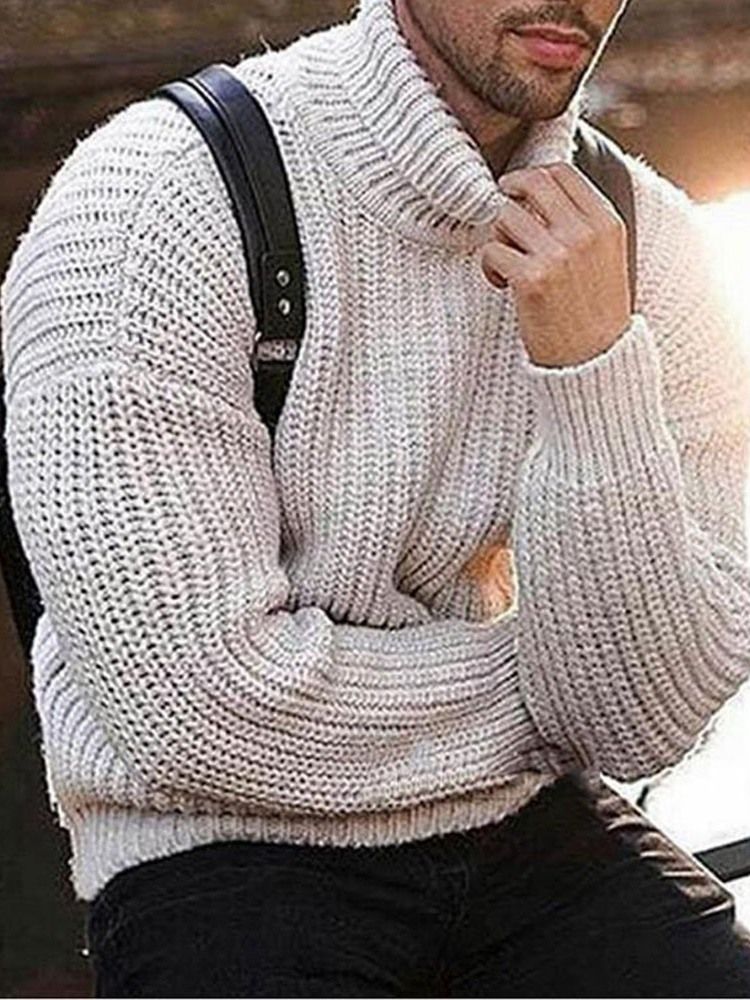 Turtleneck Vanlig Standard Vinter Casual Tröja