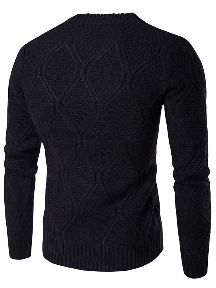 Vanlig Rund Hals Jacquard Vogue Varm Tröja För Män