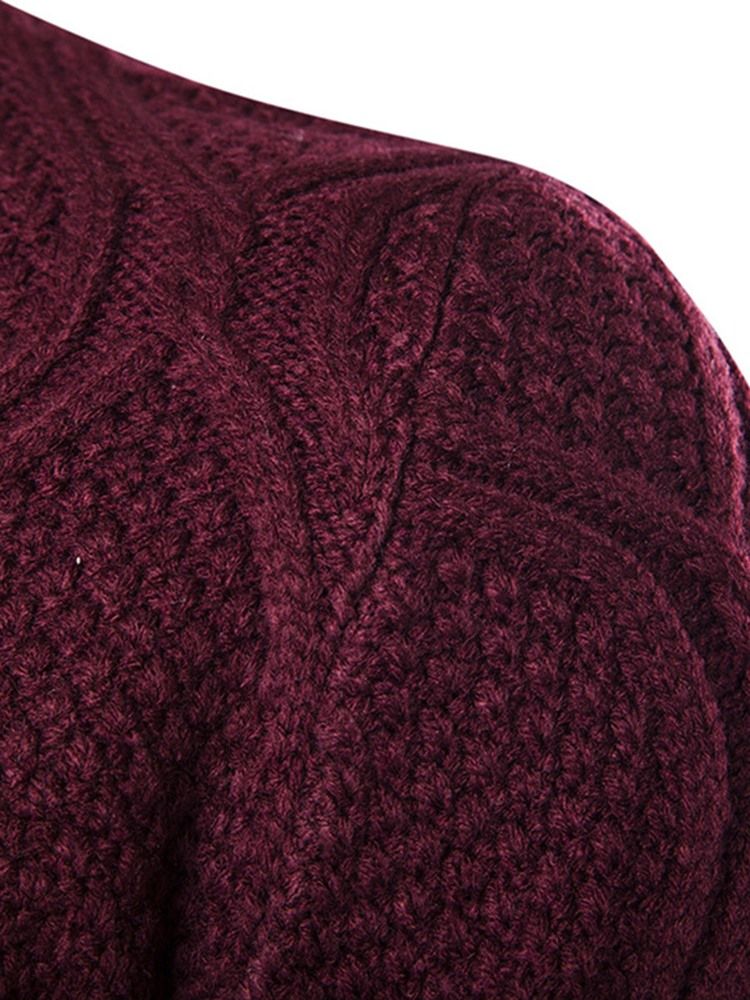 Vanlig Rund Hals Jacquard Vogue Varm Tröja För Män