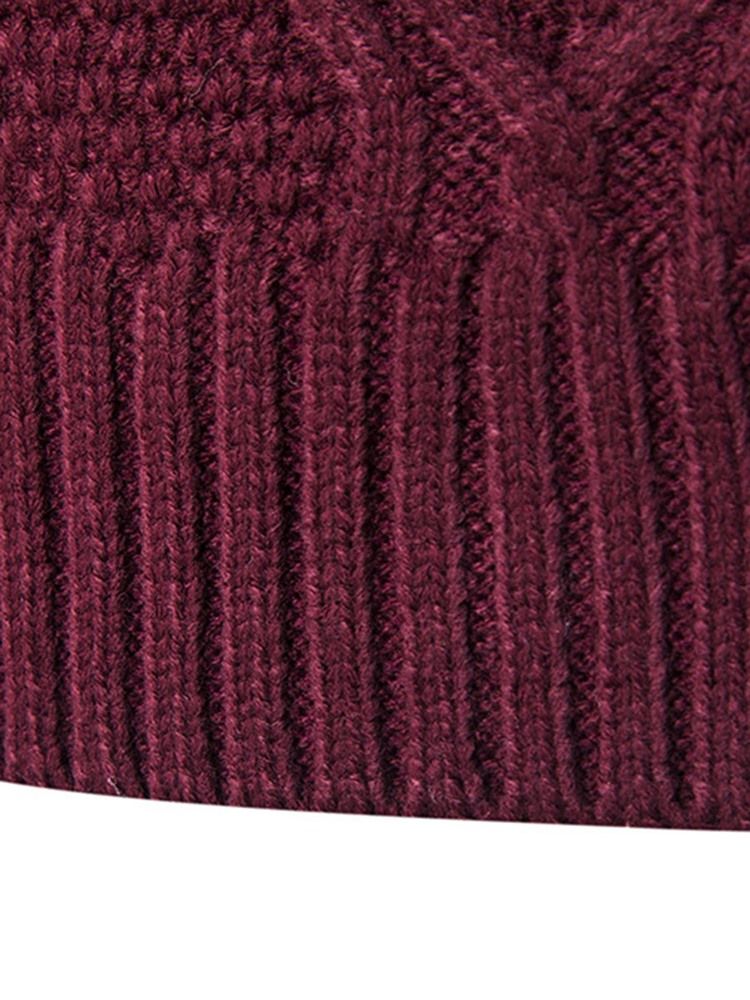 Vanlig Rund Hals Jacquard Vogue Varm Tröja För Män