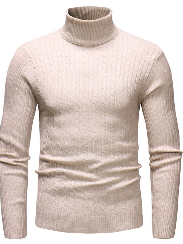 Vanlig Standard Turtleneck Casual Slim Tröja För Män