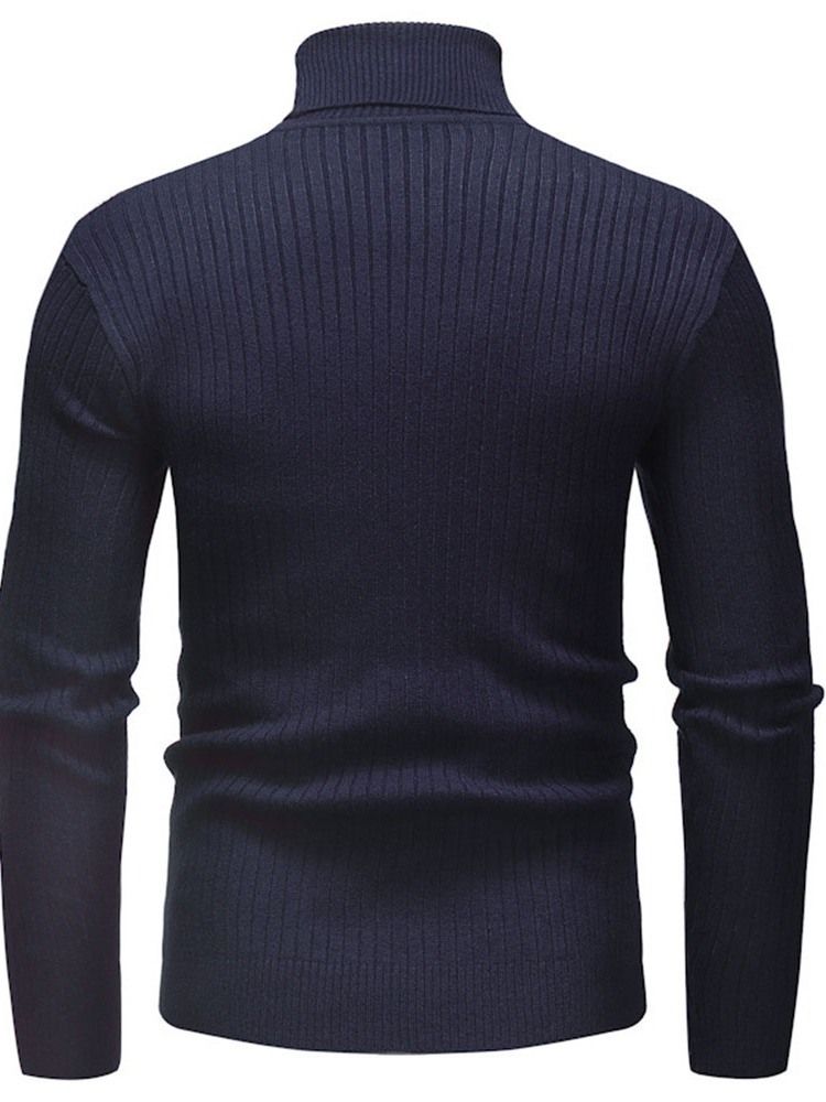 Vanlig Standard Turtleneck Casual Slim Tröja För Män