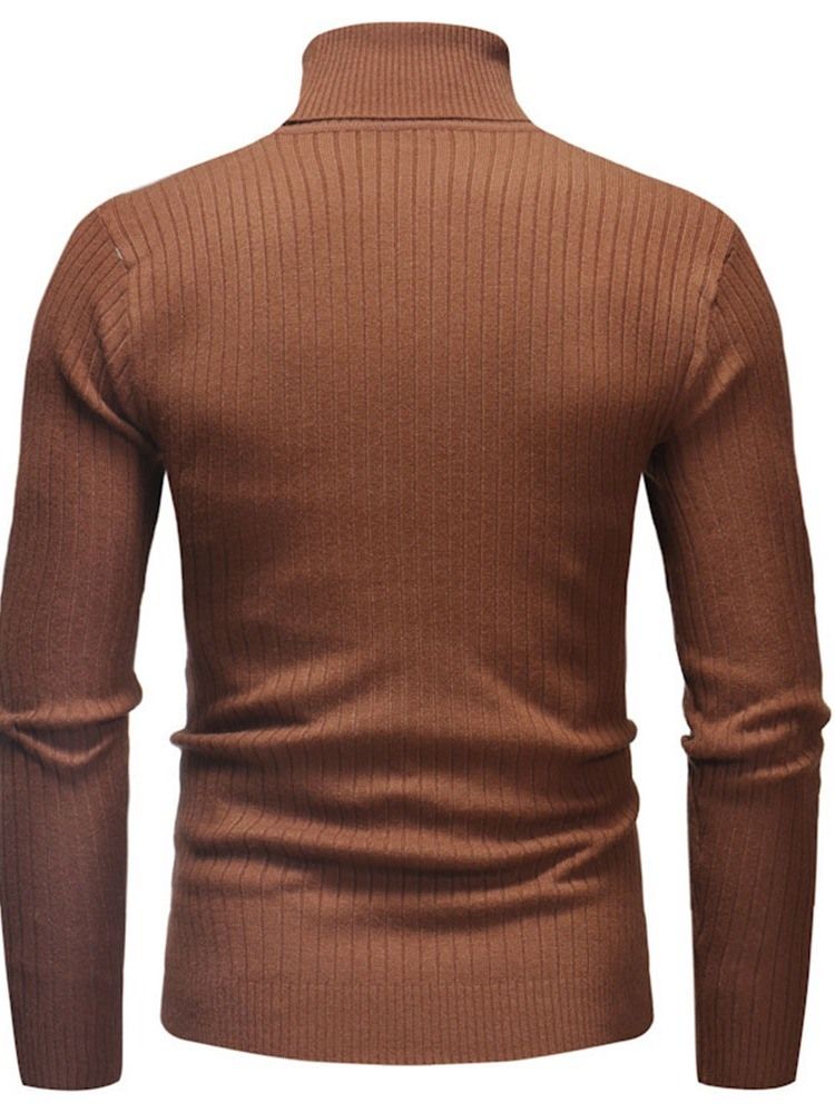 Vanlig Standard Turtleneck Casual Slim Tröja För Män