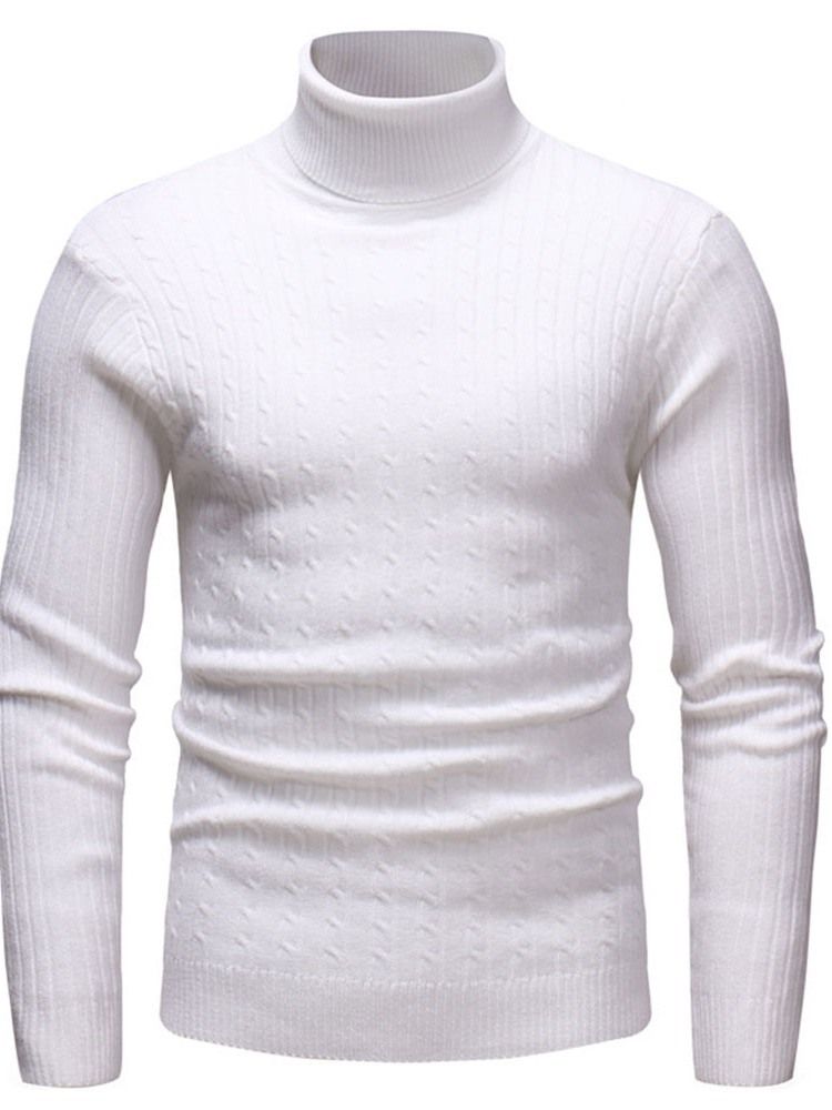 Vanlig Standard Turtleneck Casual Slim Tröja För Män