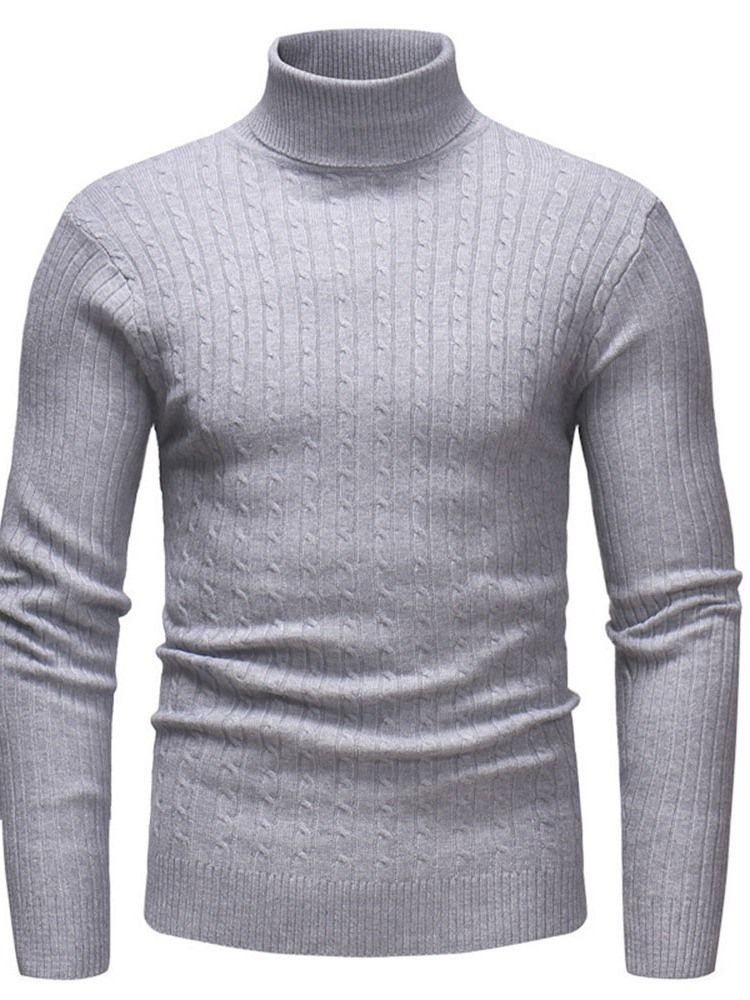 Vanlig Standard Turtleneck Casual Slim Tröja För Män