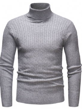 Vanlig Standard Turtleneck Casual Slim Tröja För Män