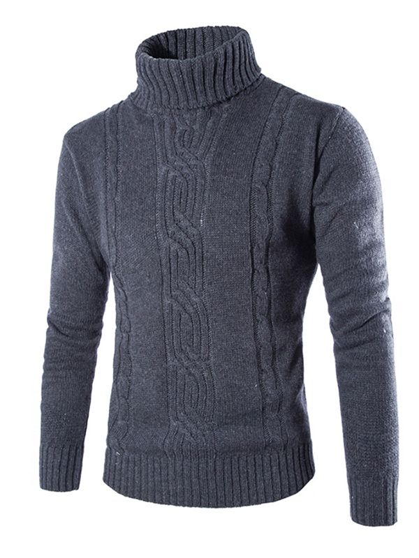 Vanlig Turtleneck Varm Herrtröja