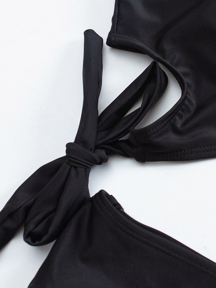 Asymmetrisk Tankini Set Vanliga Badkläder