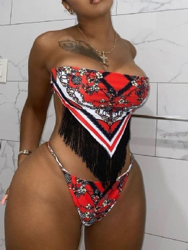 Blommönster Etniska Badkläder Monokini