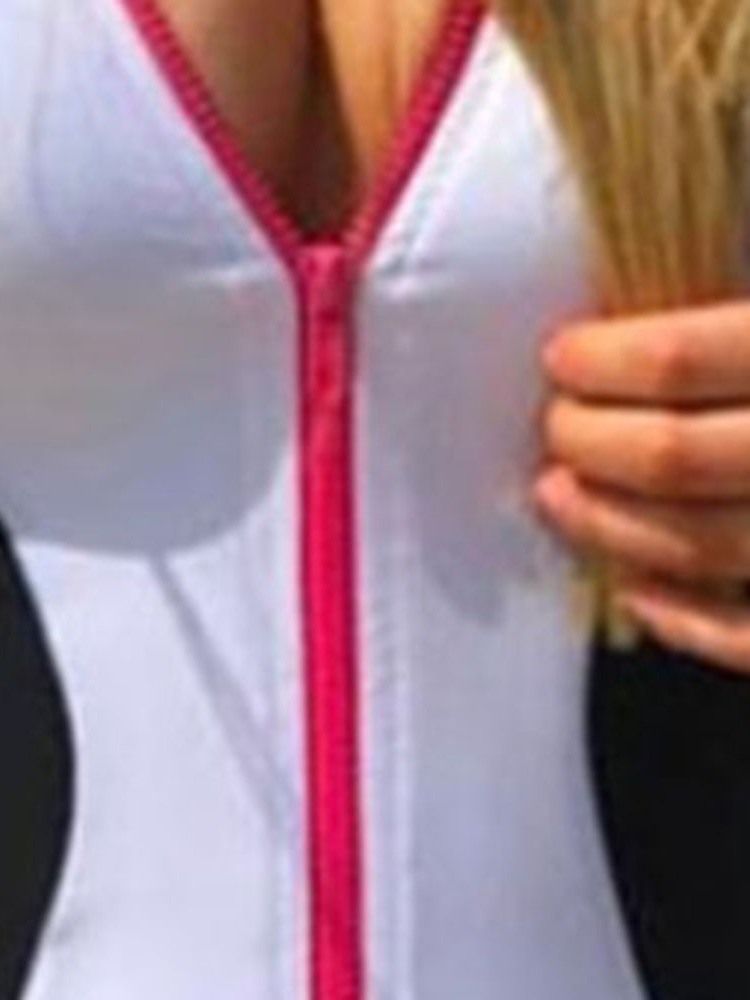 Color Block One Piece Sexiga Badkläder