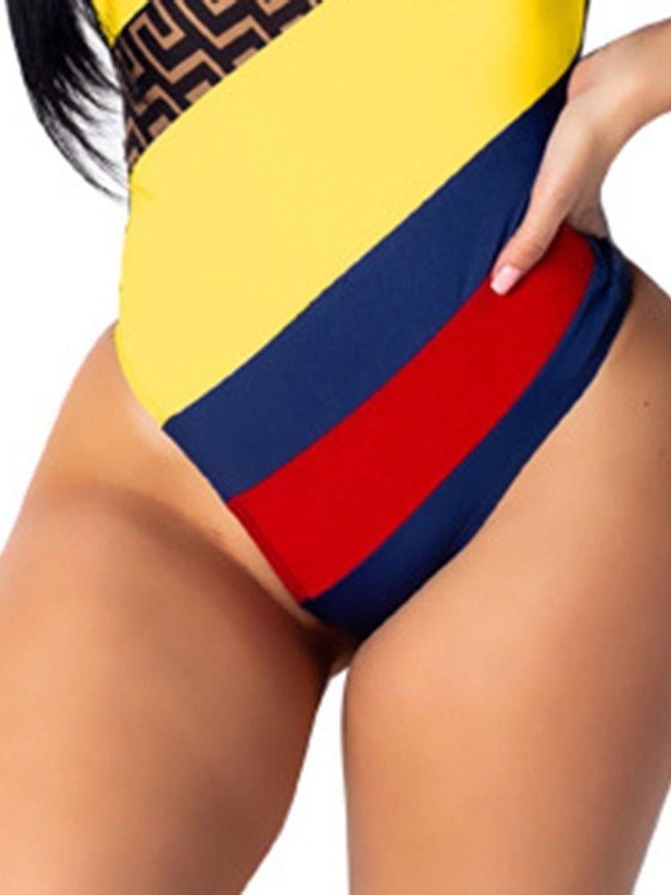 Colour Block One Piece Beach Look Badkläder